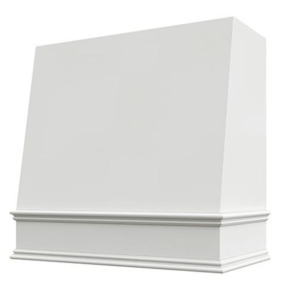 Kitchen and Cabinet Store Angled wood range hood in White