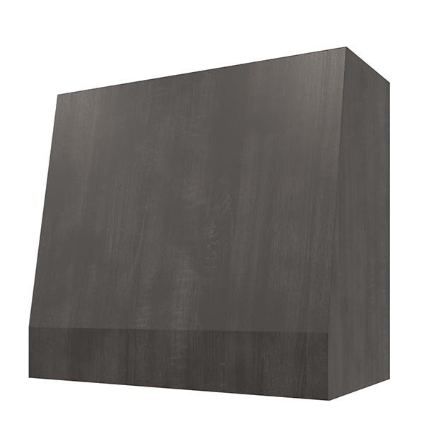 Kitchen and Cabinet Store Angled Without Trim wood range hood in Stained Gray
