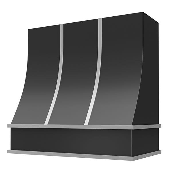 Kitchen and Cabinet Store Sloped With Steel Strapping wood range hood in Black