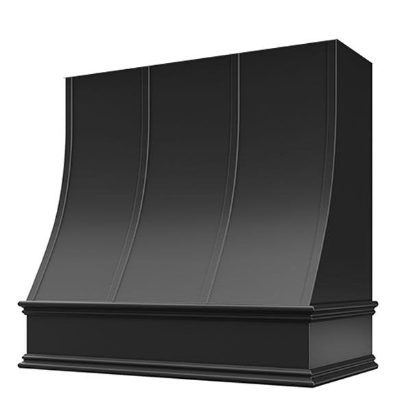 Kitchen and Cabinet Store Sloped With Strapping wood range hood in Black