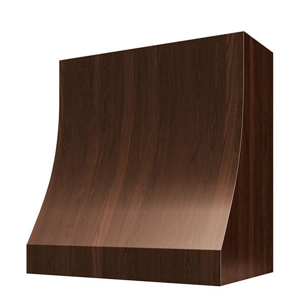 Kitchen and Cabinet Store Sloped Without Trim wood range hood in Espresso Stain
