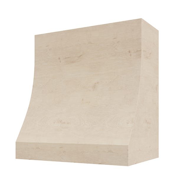 Kitchen and Cabinet Store Sloped Without Trim wood range hood in Raw