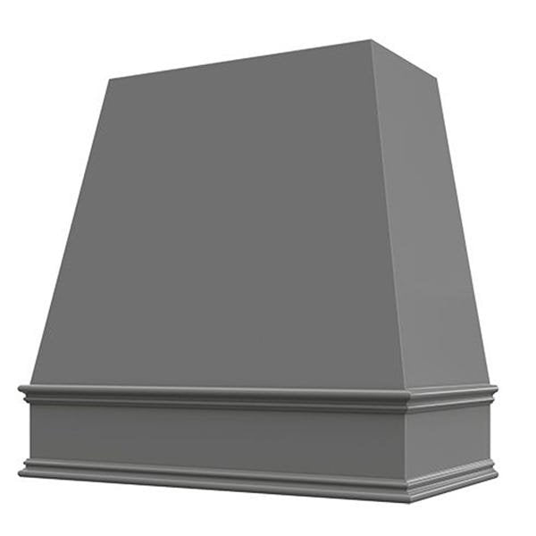 Kitchen and Cabinet Store Tapered wood range hood in Gray