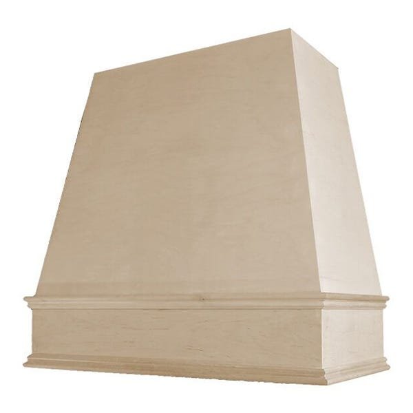 Kitchen and Cabinet Store Tapered wood range hood in Raw