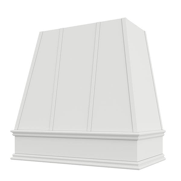 Kitchen and Cabinet Store Tapered With Strapping wood range hood in White