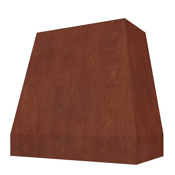 Kitchen and Cabinet Store Tapered Without Trim wood range hood in Saddle Stain