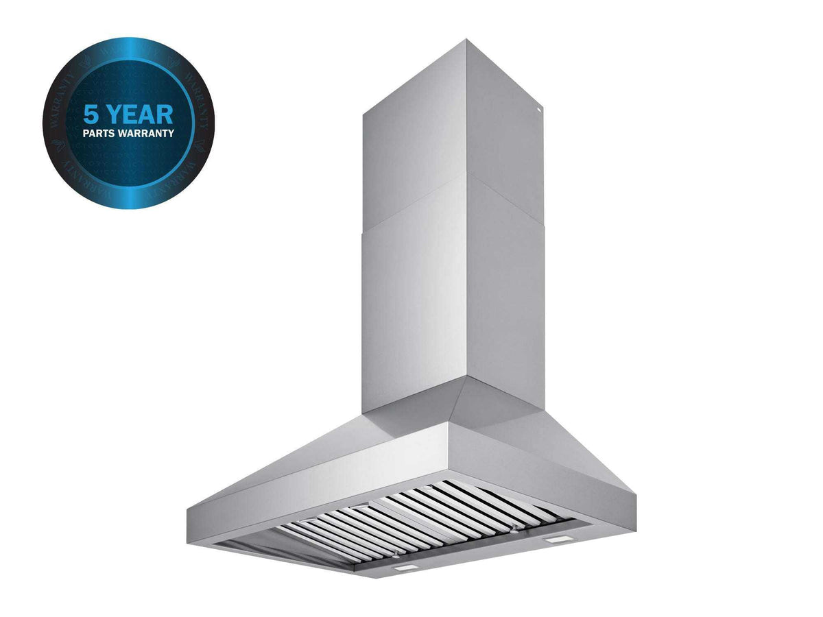 Victory Twister 36 inch stainless steel wall mount range hood with remote blower, view 3