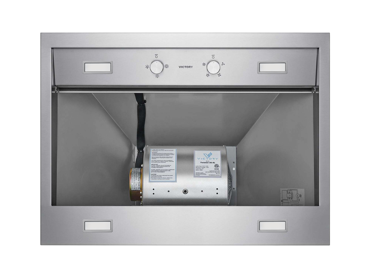 Victory Twister MAX 36 inch stainless steel wall mount range hood with remote blower, view 4