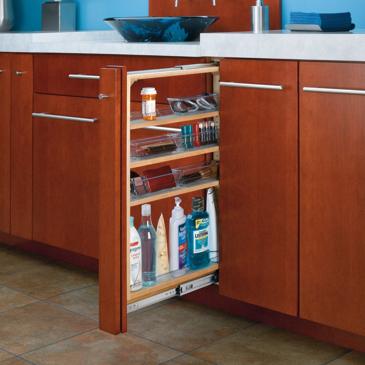 REV-A-SHELF 432-VFSC Series Pull-Out Between Vanity Base Filler with Soft-Close Slides