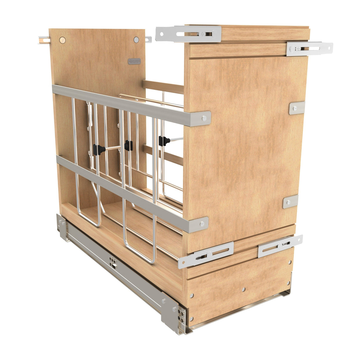REV-A-SHELF 447 Series Pullout Wood Foil Wrap/Tray Divider Cabinet Organizer w/ BLUMOTION Soft-Close Slides