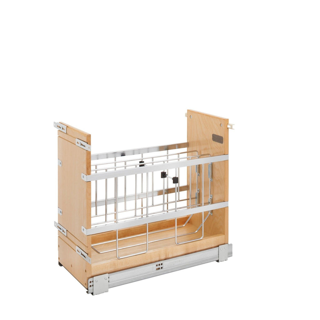 REV-A-SHELF 447 Series Pullout Wood Foil Wrap/Tray Divider Cabinet Organizer w/ BLUMOTION Soft-Close Slides