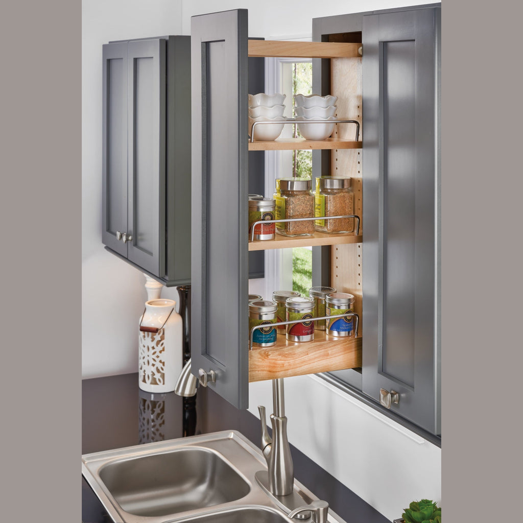 REV-A-SHELF 448-BBSCWC Series Natural Maple Five Shelf Pullout w/ Soft-Close