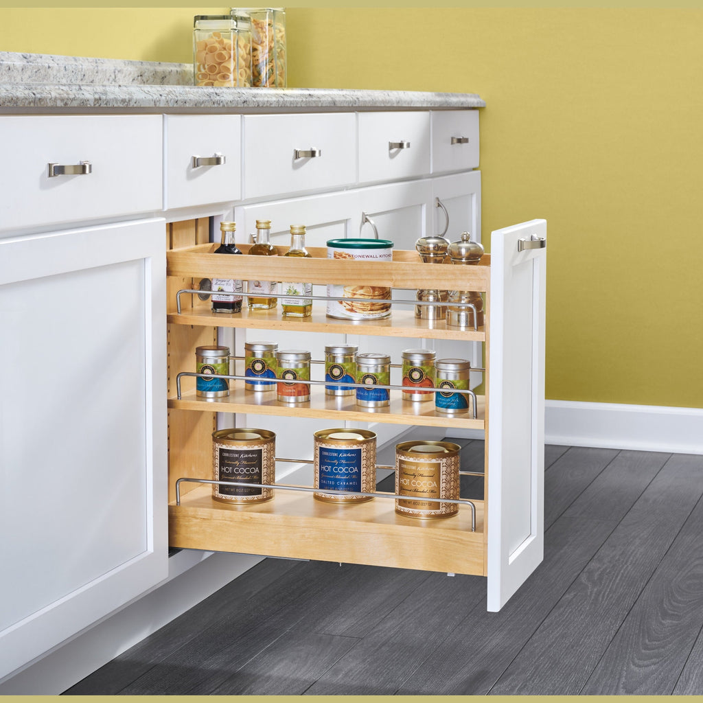 REV-A-SHELF 448-BDDSC Series Three Shelf Drawer Door Organizer Pullout w/ BLUMOTION Soft-Close
