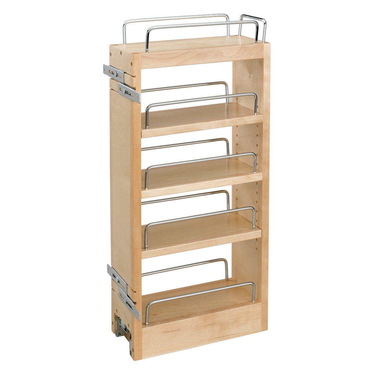 REV-A-SHELF 448-HP-523C Natural Maple Four Shelf Pullout for Face Frame Wall 9" and 12"