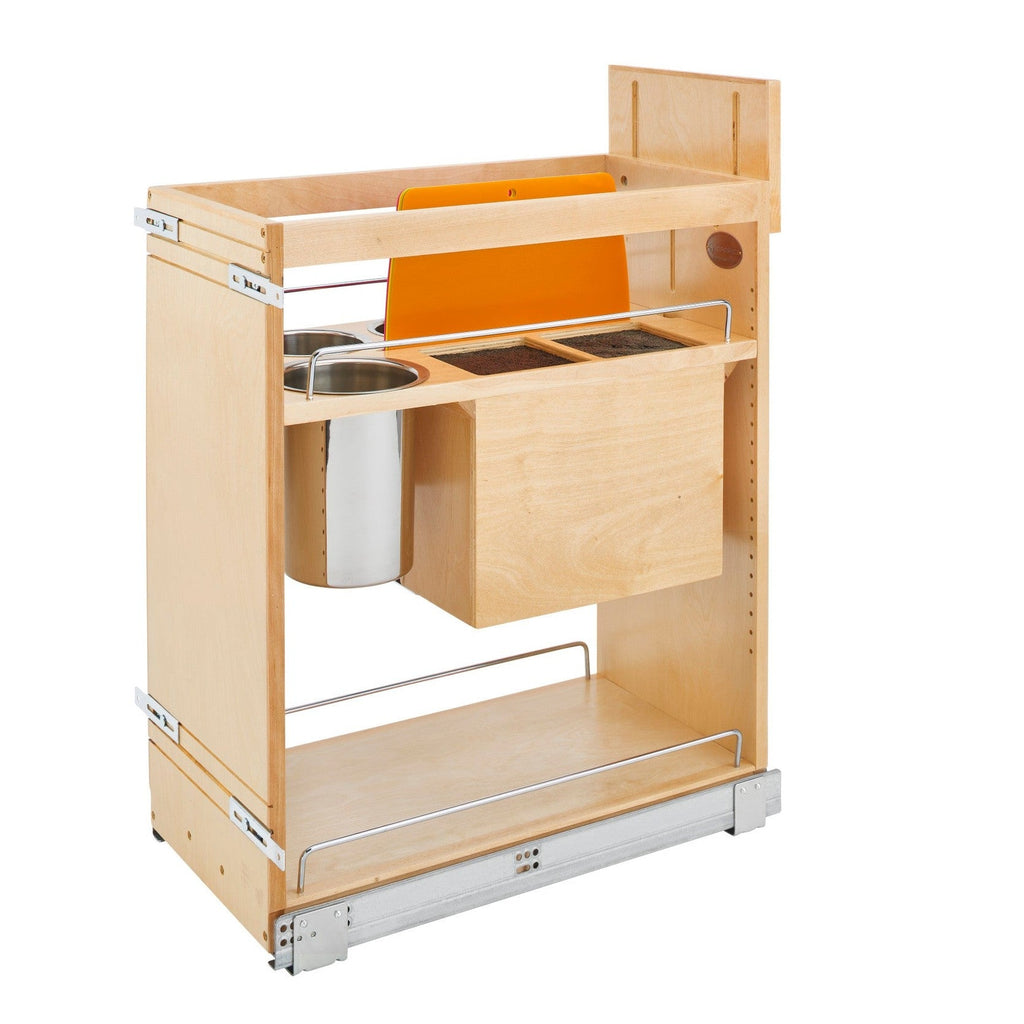 REV-A-SHELF 448KB Series Maple Knife Block Pullout Organizer w/ BLUM Soft-Close