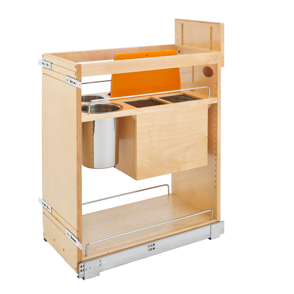 REV-A-SHELF 448KB Series Maple Knife Block Pullout Organizer w/ BLUM Soft-Close