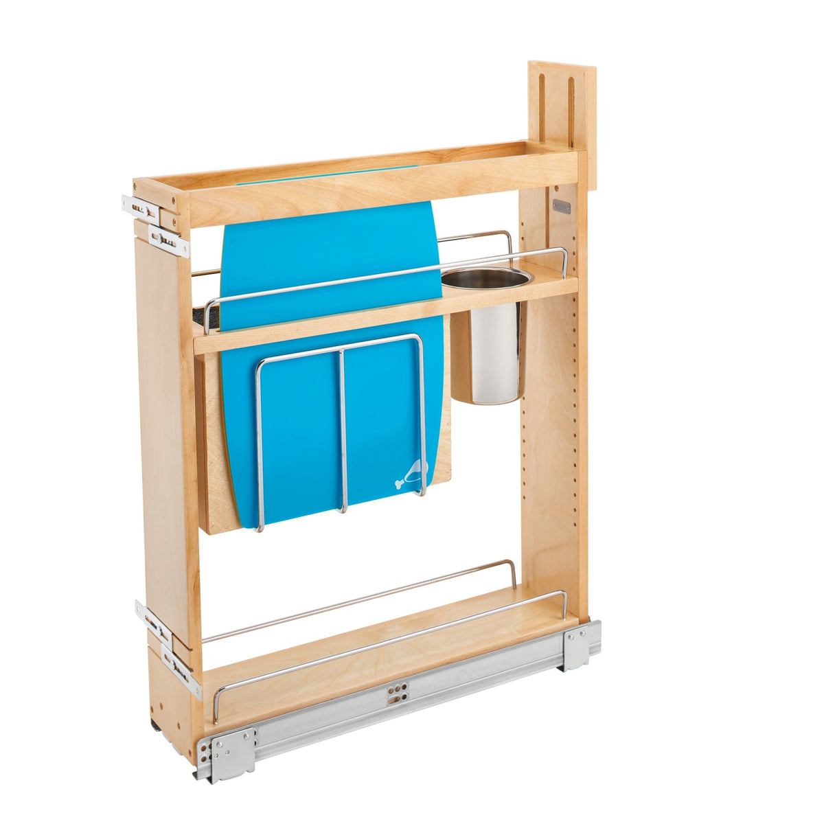 REV-A-SHELF 448KB Series Maple Knife Block Pullout Organizer w/ BLUM Soft-Close