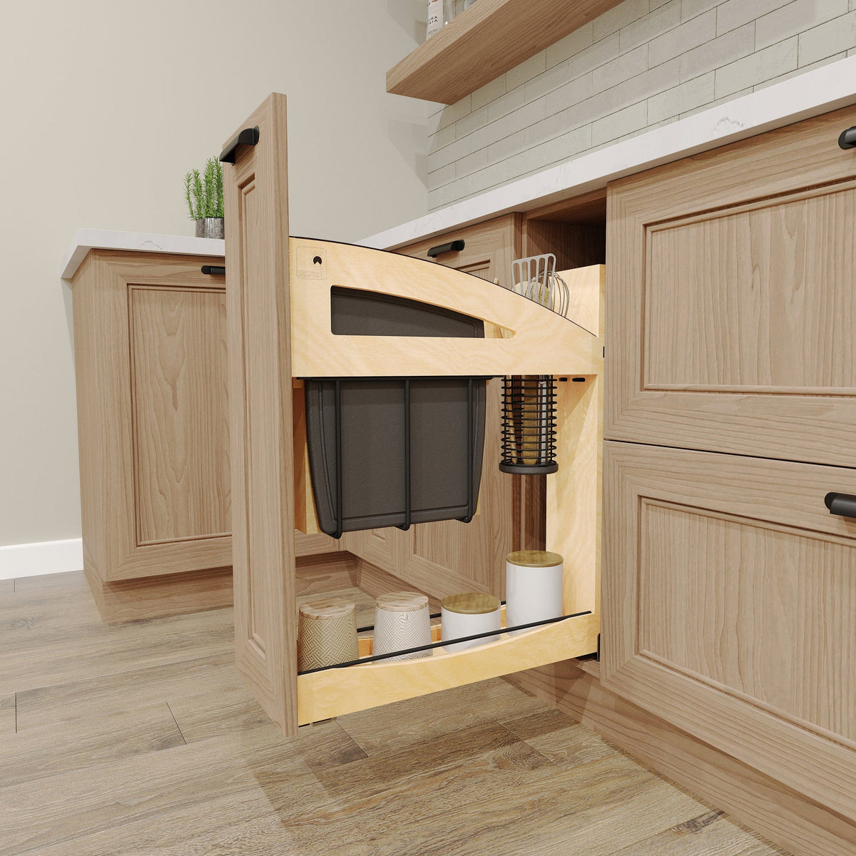 REV-A-SHELF 448KBCC Series Craftsman Collection Solid Knife Block Pullout Organizer w/ BLUM Soft-Close