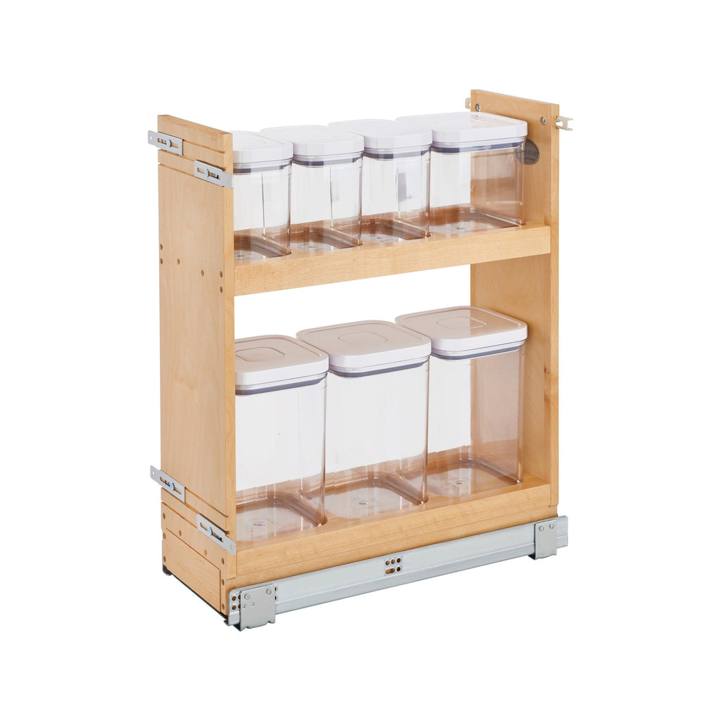 REV-A-SHELF 448OXO-BCSC-8C 8" Pullout Wood Base Cabinet OXO Organizer w/ BLUMOTION Soft-Close Slides