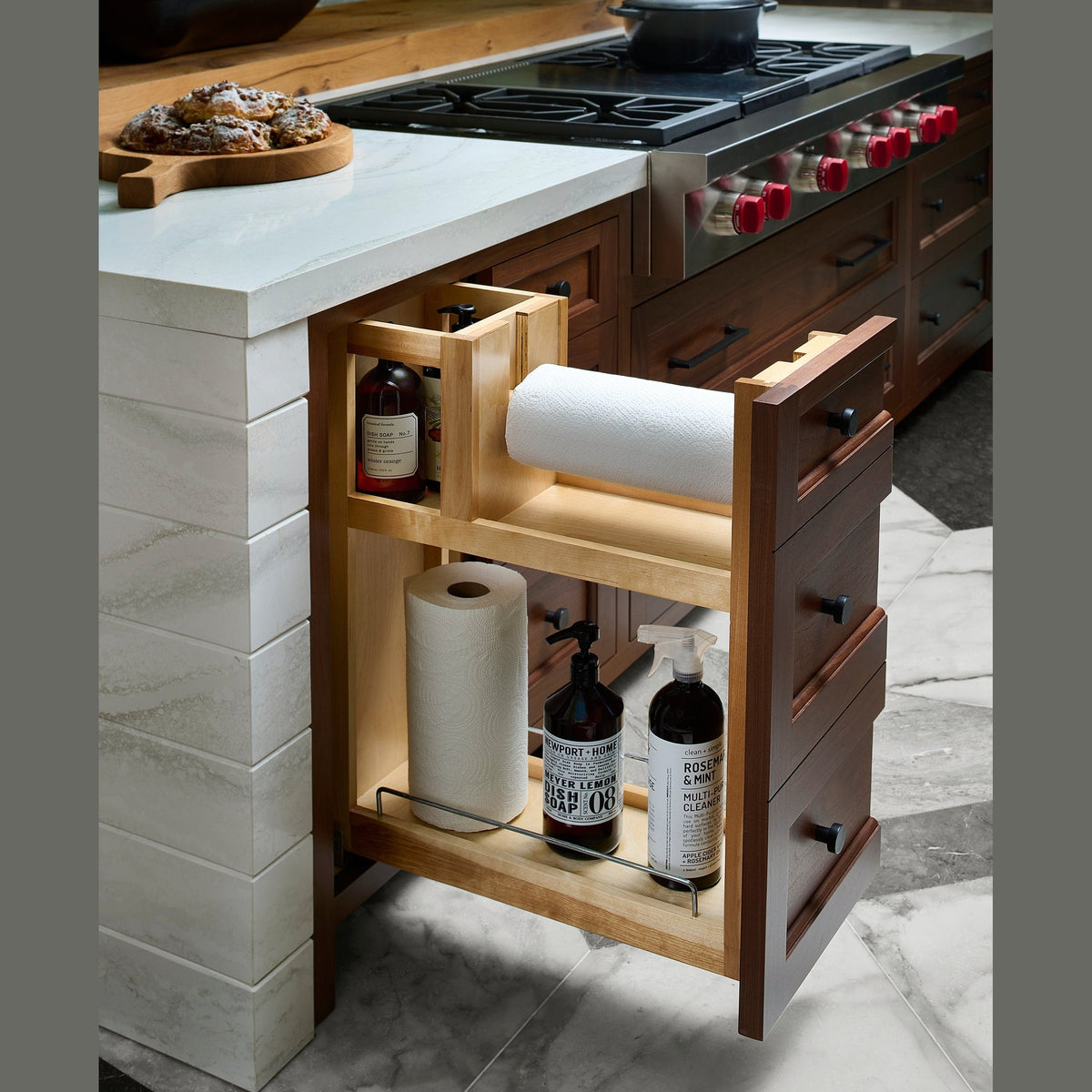 REV-A-SHELF 448PTH Series Paper Towel Holder Base Organizer w/ Blum Soft-Close