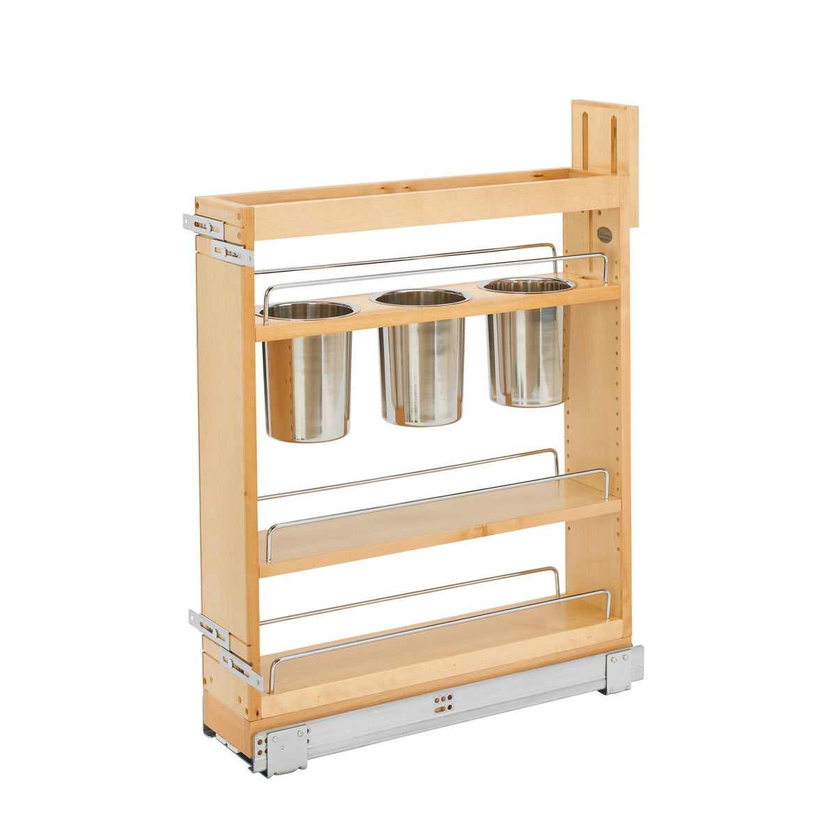 REV-A-SHELF 448UT Series Maple Utensil Pullout Organizer w/ bins and BLUM Soft-Close