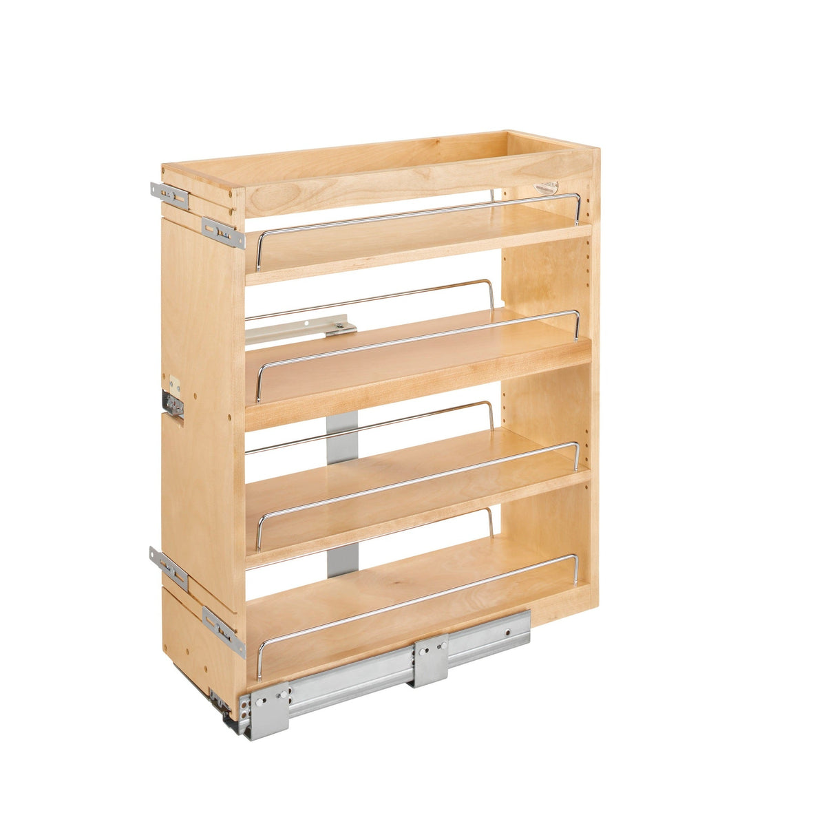 REV-A-SHELF 449 Series Natural Maple Bottom and Side Mount Three Shelf Pullout w/ BLUMOTION Soft-Close