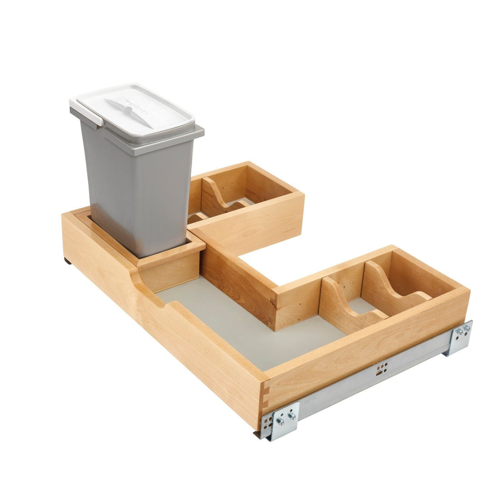 REV-A-SHELF 486 Series Natural Maple Side Mount U-Shaped Vanity Sink Base Pullout w/ BLUMOTION Soft-Close