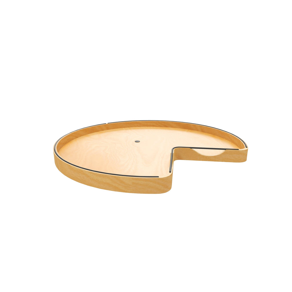 REV-A-SHELF 4CC-401 Series Craftsman Collection Solid Maple Kidney Shaped Lazy Susan For Corner Base Cabinets W/ Swivel Bearing