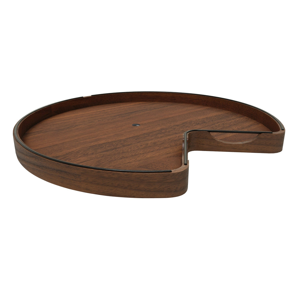 REV-A-SHELF 4CC-401 Series Craftsman Collection Solid Maple Kidney Shaped Lazy Susan For Corner Base Cabinets W/ Swivel Bearing