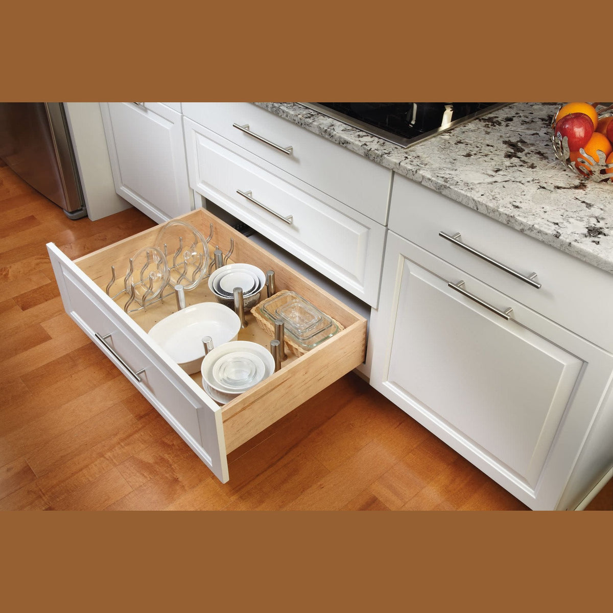 REV-A-SHELF 4DPS Series Wood Trim-to-Fit Drawer Peg Board Insert with Wooden Pegs