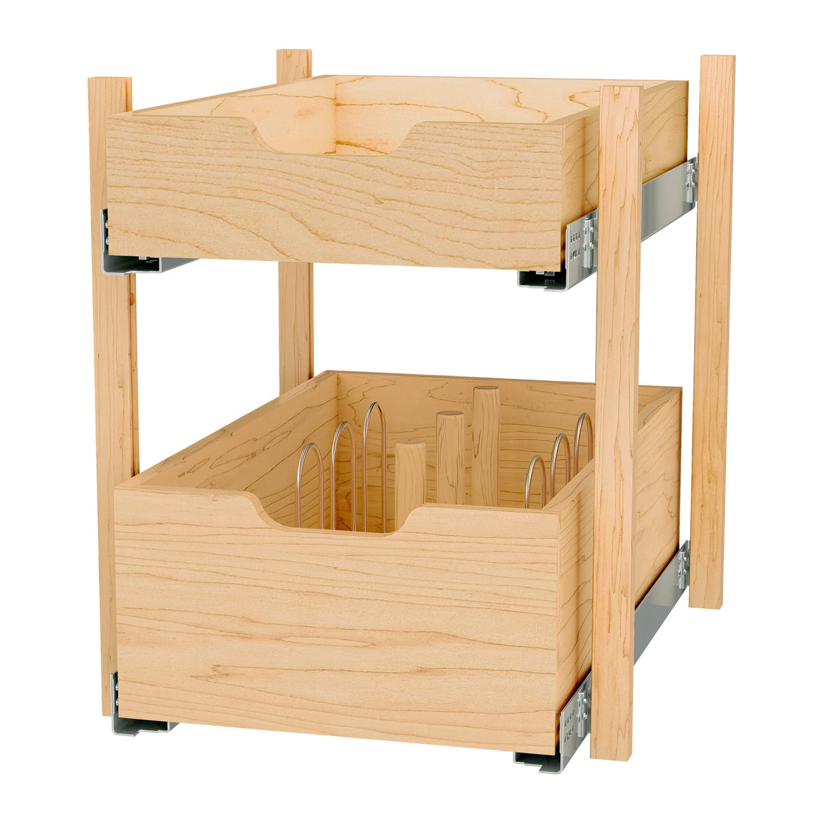 REV-A-SHELF 4PIL-KIT Series Natural Maple Pilaster Kit w/ BLUM Soft-Close for Drawer/Door Base (1) Standard and (1) Tall Drawer Box, 19-11/16 x 1-1/8" Uprights