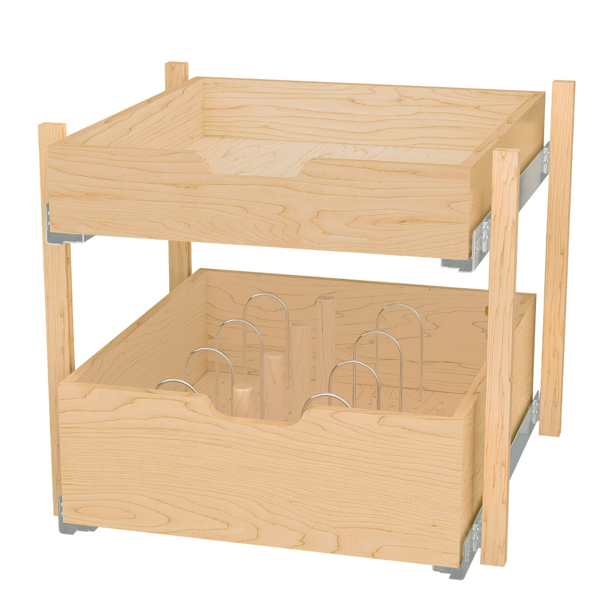 REV-A-SHELF 4PIL-KIT Series Natural Maple Pilaster Kit w/ BLUM Soft-Close for Drawer/Door Base (1) Standard and (1) Tall Drawer Box, 19-11/16 x 1-1/8" Uprights