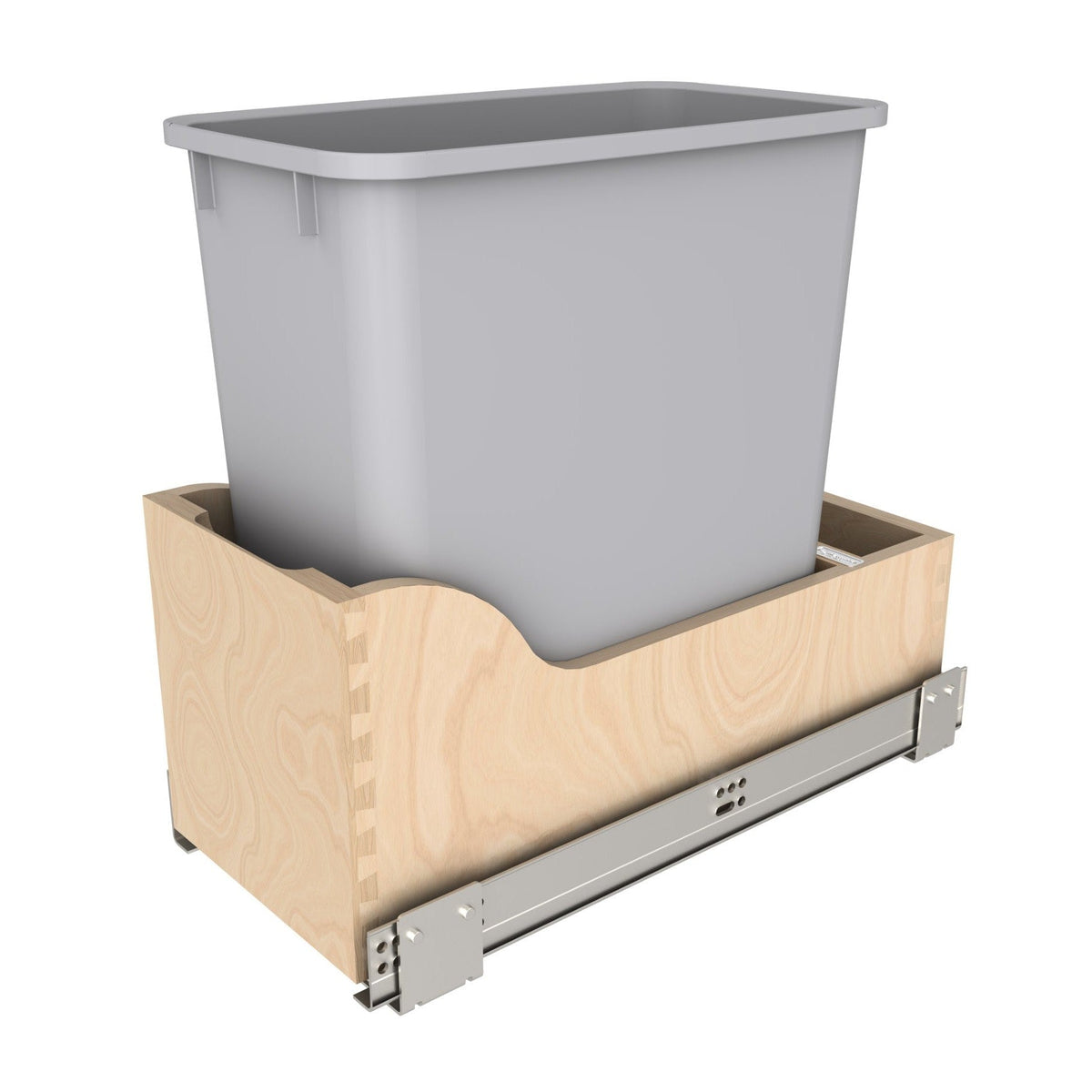 REV-A-SHELF 4WCSC Series Maple Pullout Waste Container w/ Soft-Close Reduced Depth