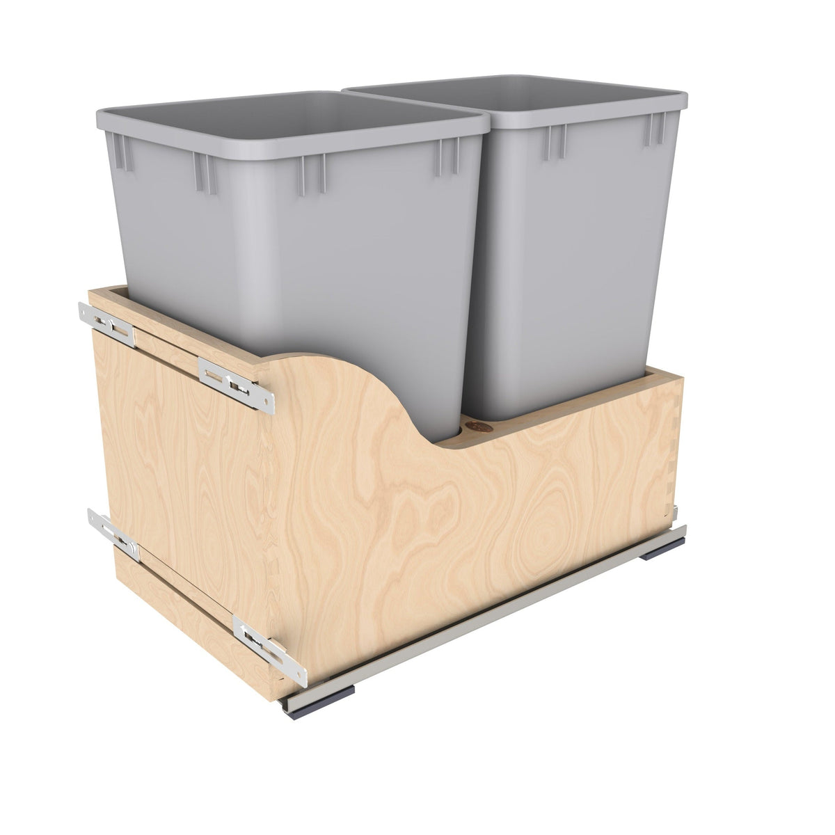 REV-A-SHELF 4WCSC Series Maple Pullout Waste Container w/ Soft-Close and (1) Lid