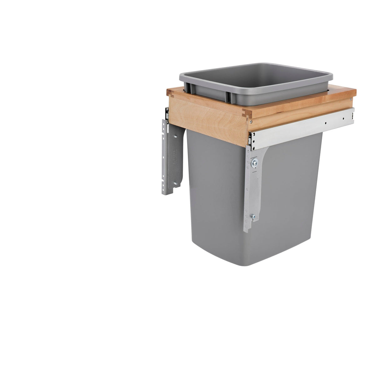 REV-A-SHELF 4WCTM Series Wood Top Mount Pullout Single Waste Container with Reduced Depth