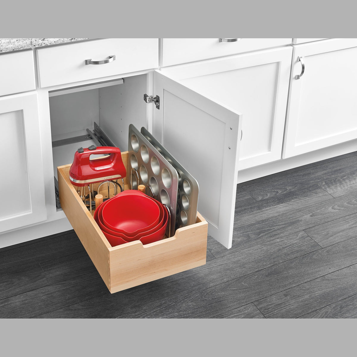 REV-A-SHELF 4WDB7 Series Tall Wood Pullout Drawer w/ BLUM Soft-Close