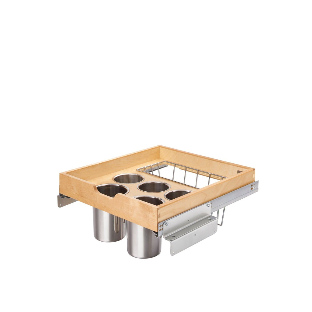 REV-A-SHELF 4WDUT Series Base Cabinet Side-Mount Utensil Pullout w/ BLUM Soft-Close Slides