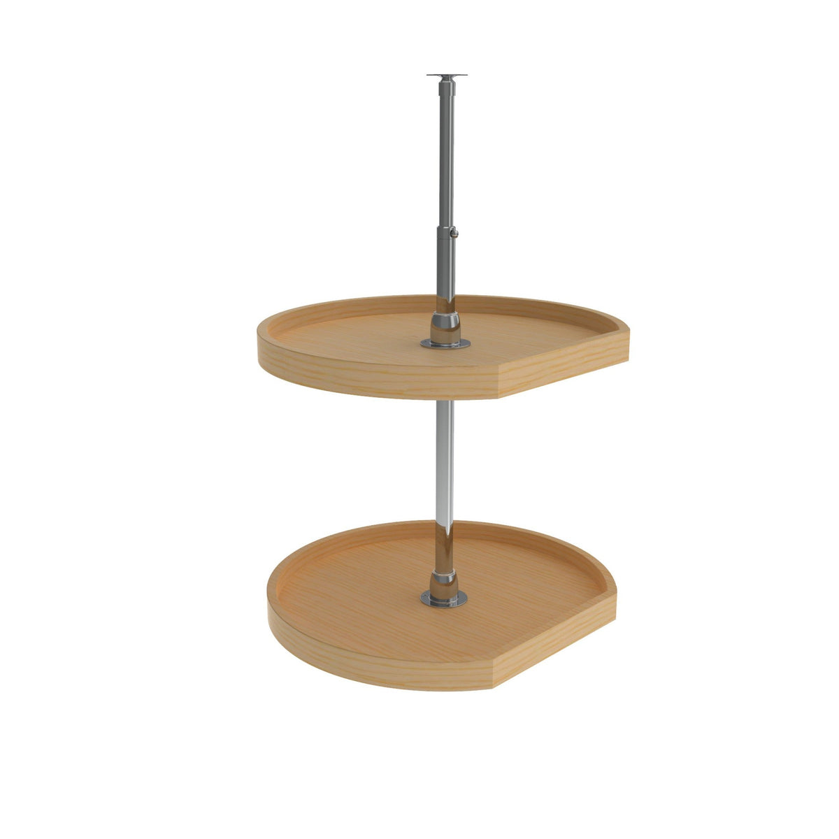 REV-A-SHELF 4WLS272 Series Maple D Shaped 2 Shelf Lazy Susan For Corner Wall Cabinets