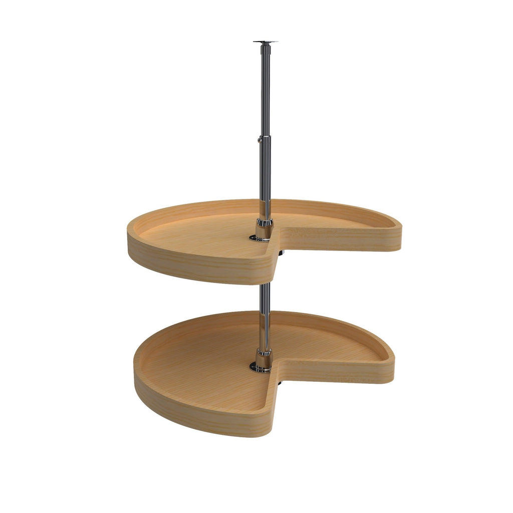 REV-A-SHELF 4WLS472 Series Wood Kidney Shaped 2 Shelf Lazy Susans For Corner Base Cabinets