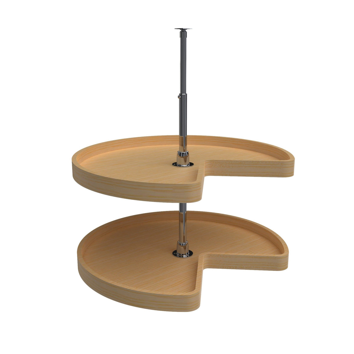 REV-A-SHELF 4WLS472 Series Wood Kidney Shaped 2 Shelf Lazy Susans For Corner Base Cabinets