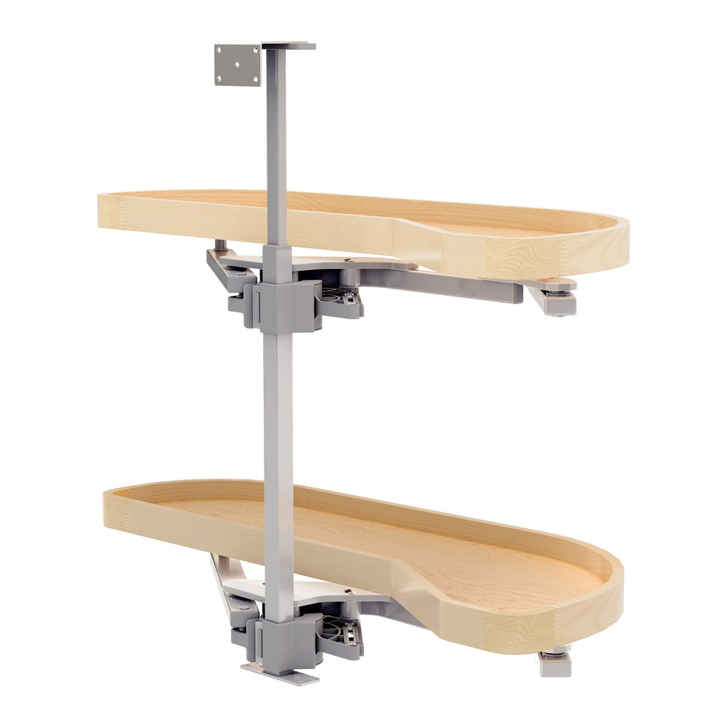 REV-A-SHELF 4WLS87 Series Maple Two-Tier Classic Girasolo w/ Soft-Close  Blind Corner Organizer