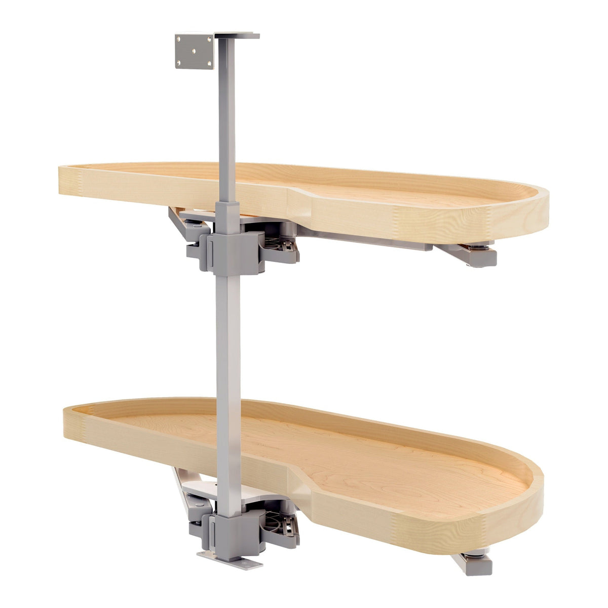 REV-A-SHELF 4WLS87 Series Maple Two-Tier Classic Girasolo w/ Soft-Close  Blind Corner Organizer