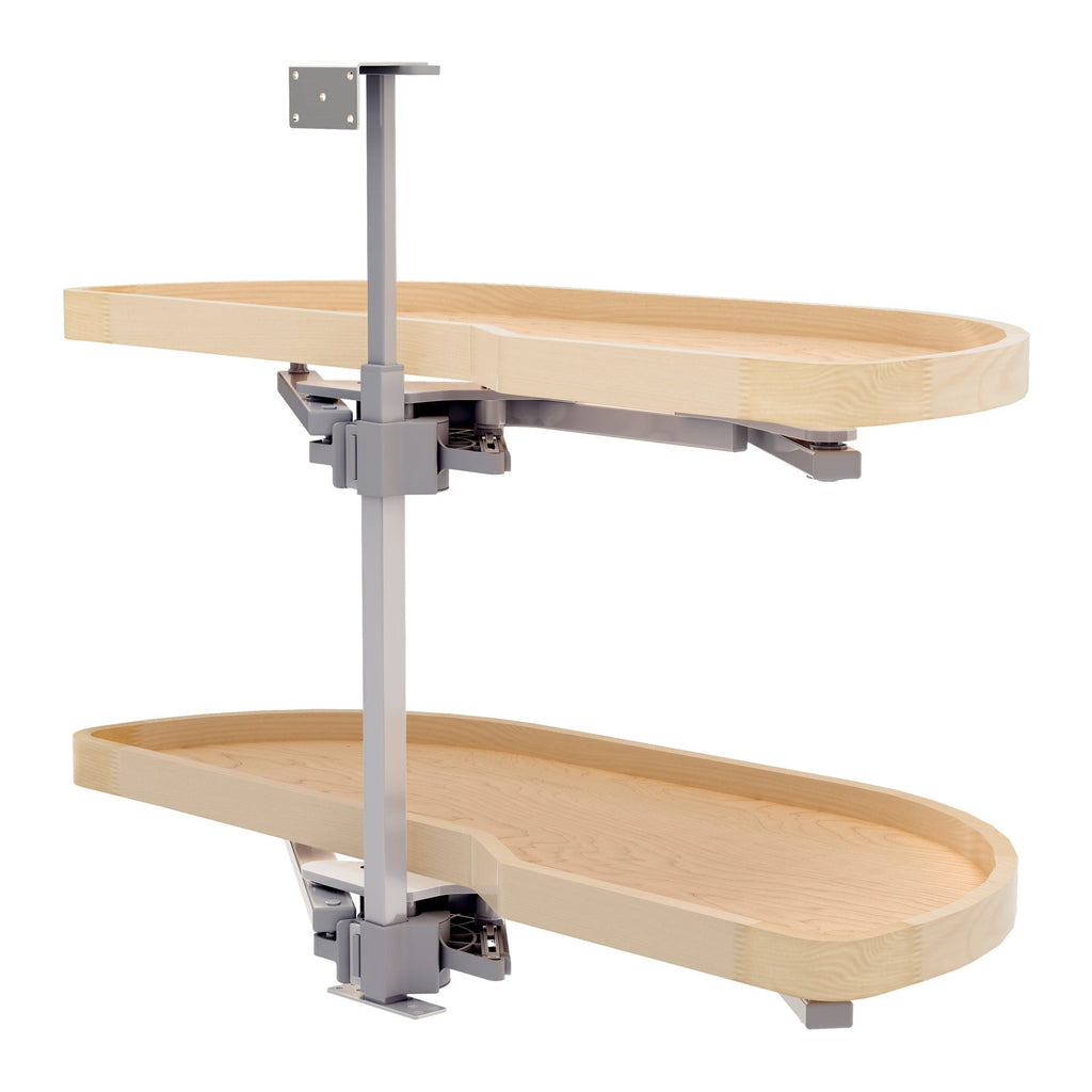 REV-A-SHELF 4WLS87 Series Maple Two-Tier Classic Girasolo w/ Soft-Close  Blind Corner Organizer