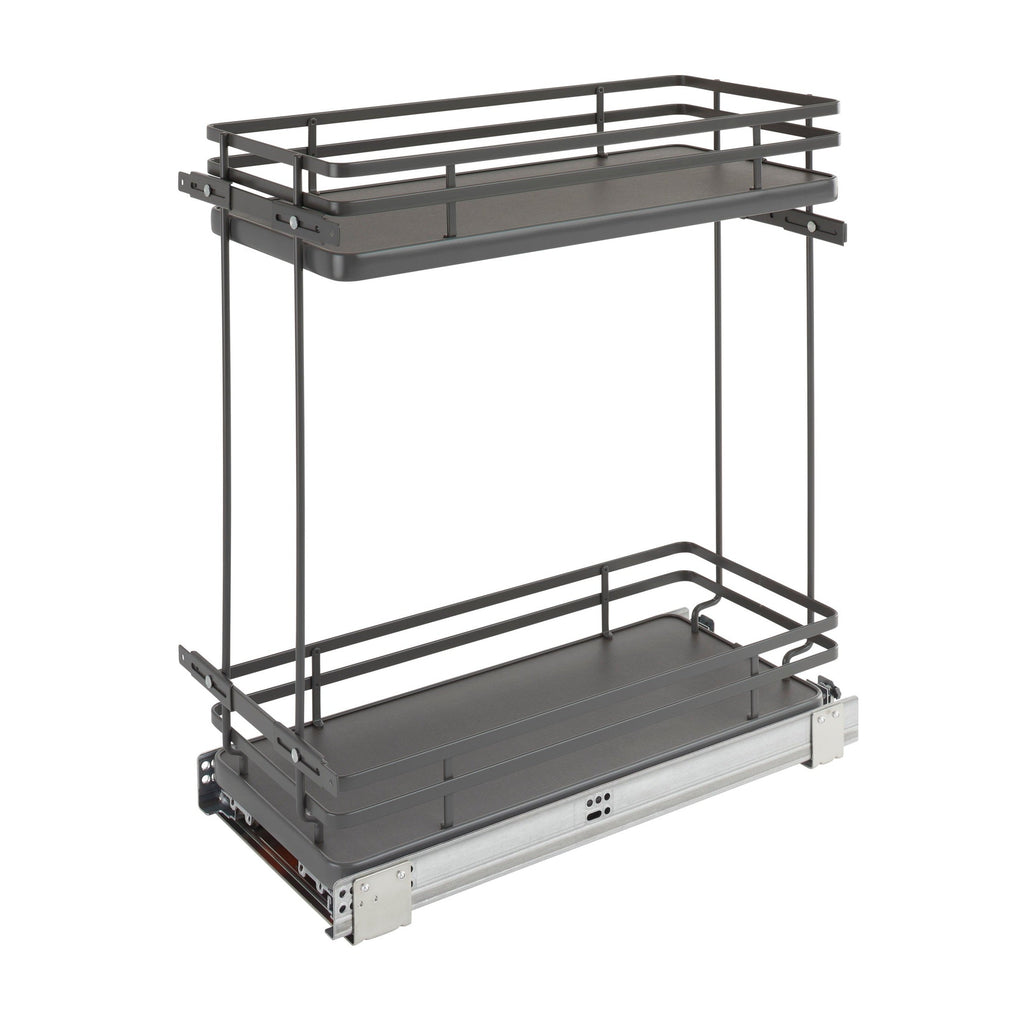 REV-A-SHELF 5322 SC Series Solid Bottom Flat Wire Two-Tier Contemporary Base Cabinet Pullout w/ BLUMOTION Soft-Close
