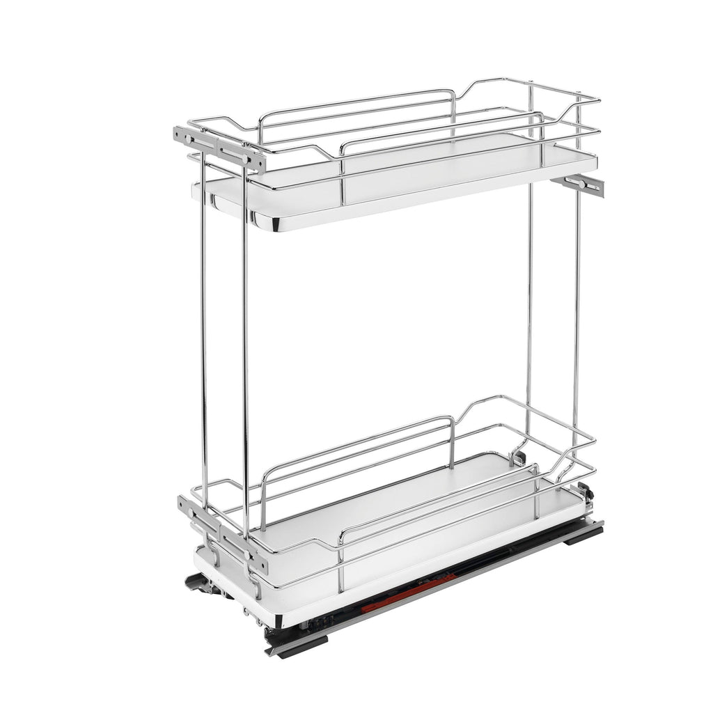 REV-A-SHELF 5322 SC Series Solid Bottom Flat Wire Two-Tier Contemporary Base Cabinet Pullout w/ BLUMOTION Soft-Close