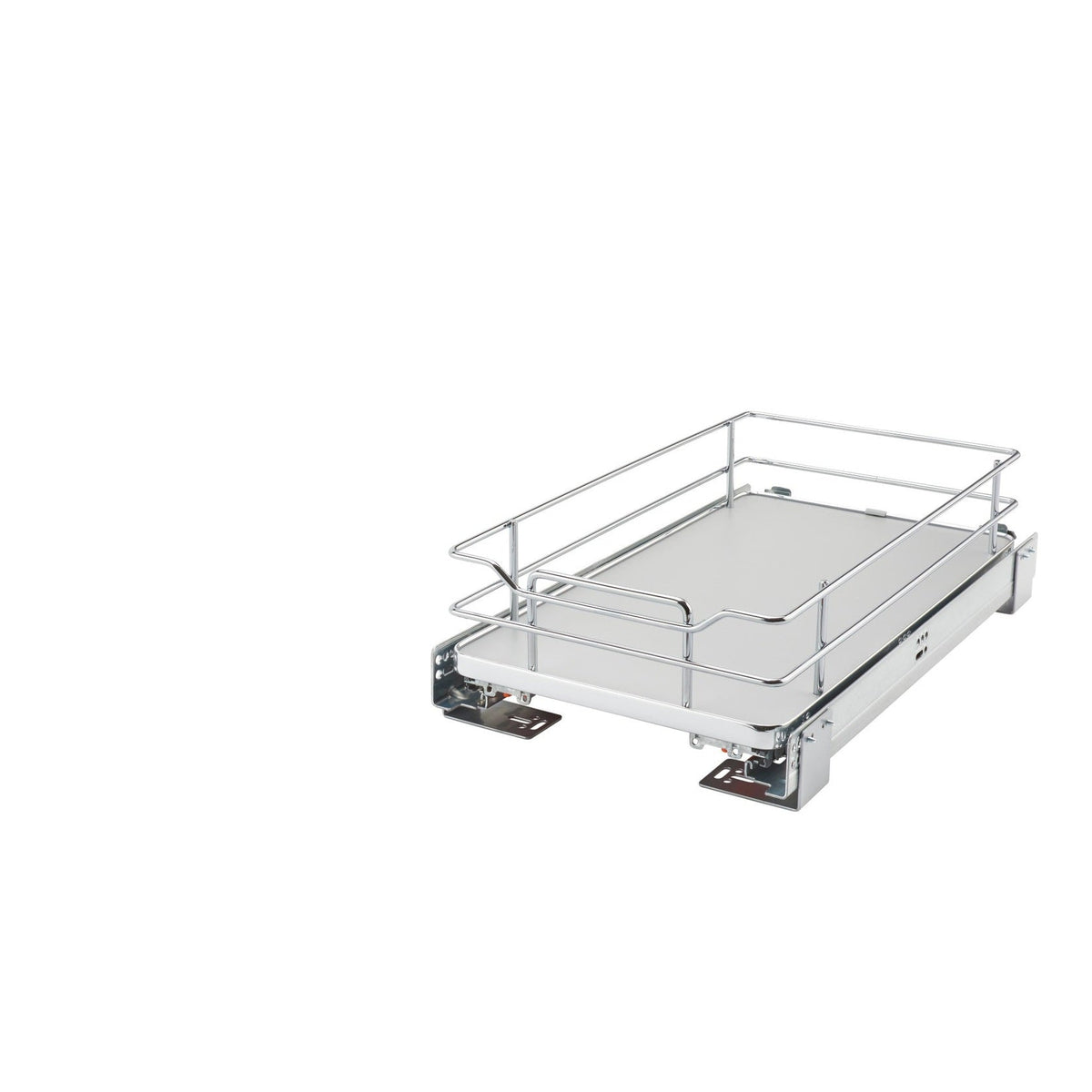 REV-A-SHELF 5330 Series Solid Bottom Chrome Wire Frame Contemporary Single Pullout Basket w/ BLUMOTION Soft-Close