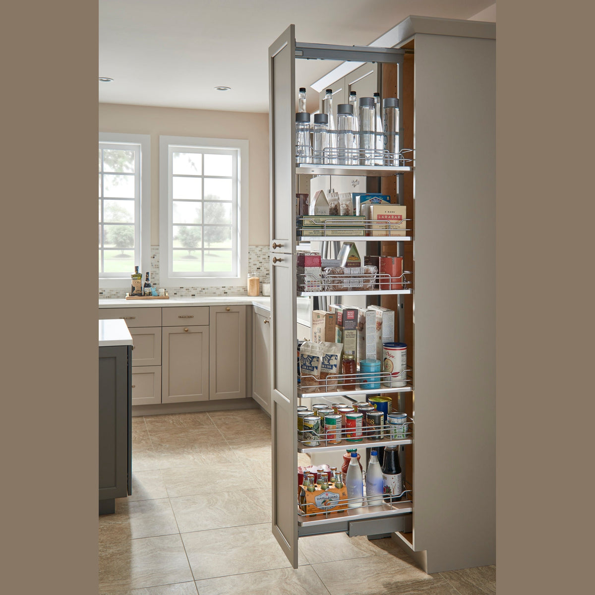 REV-A-SHELF 5358 Series Solid Bottom (5) Shelf Pullout w/ Soft-Close for Pantry