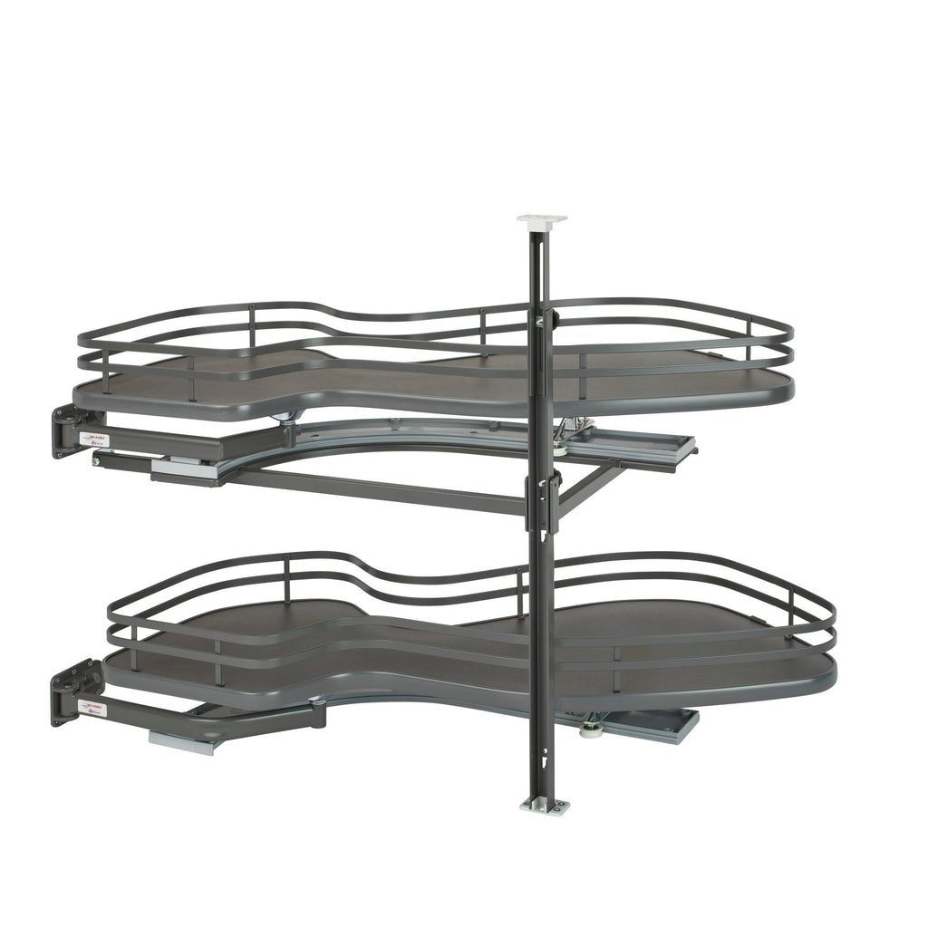 REV-A-SHELF 5372 Series Solid Bottom Flat Wire Two-Tier Cloud Optimizer Blind Corner Organizer