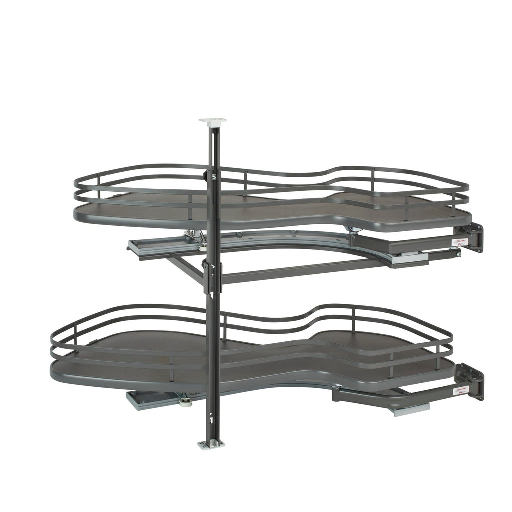 REV-A-SHELF 5372 Series Solid Bottom Flat Wire Two-Tier Cloud Optimizer Blind Corner Organizer