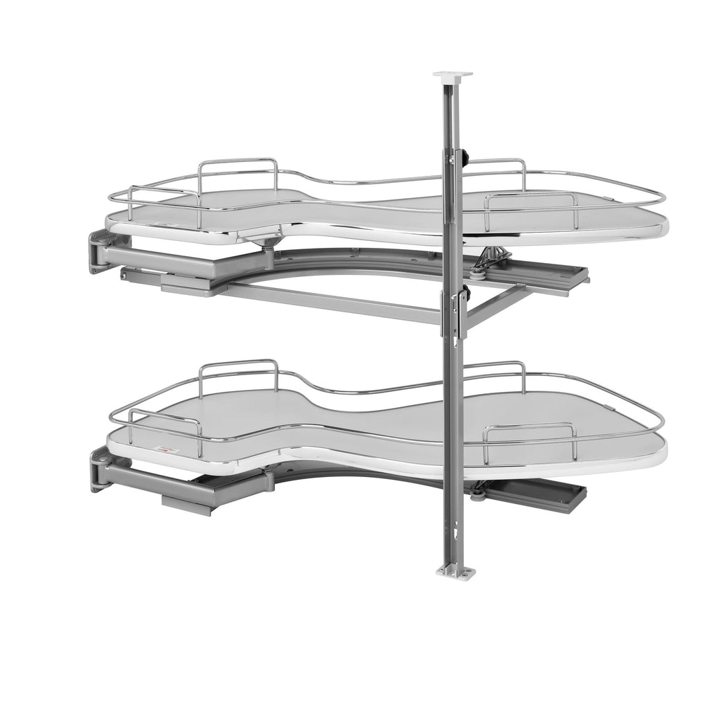 REV-A-SHELF 5372 Series Solid Bottom Flat Wire Two-Tier Cloud Optimizer Blind Corner Organizer